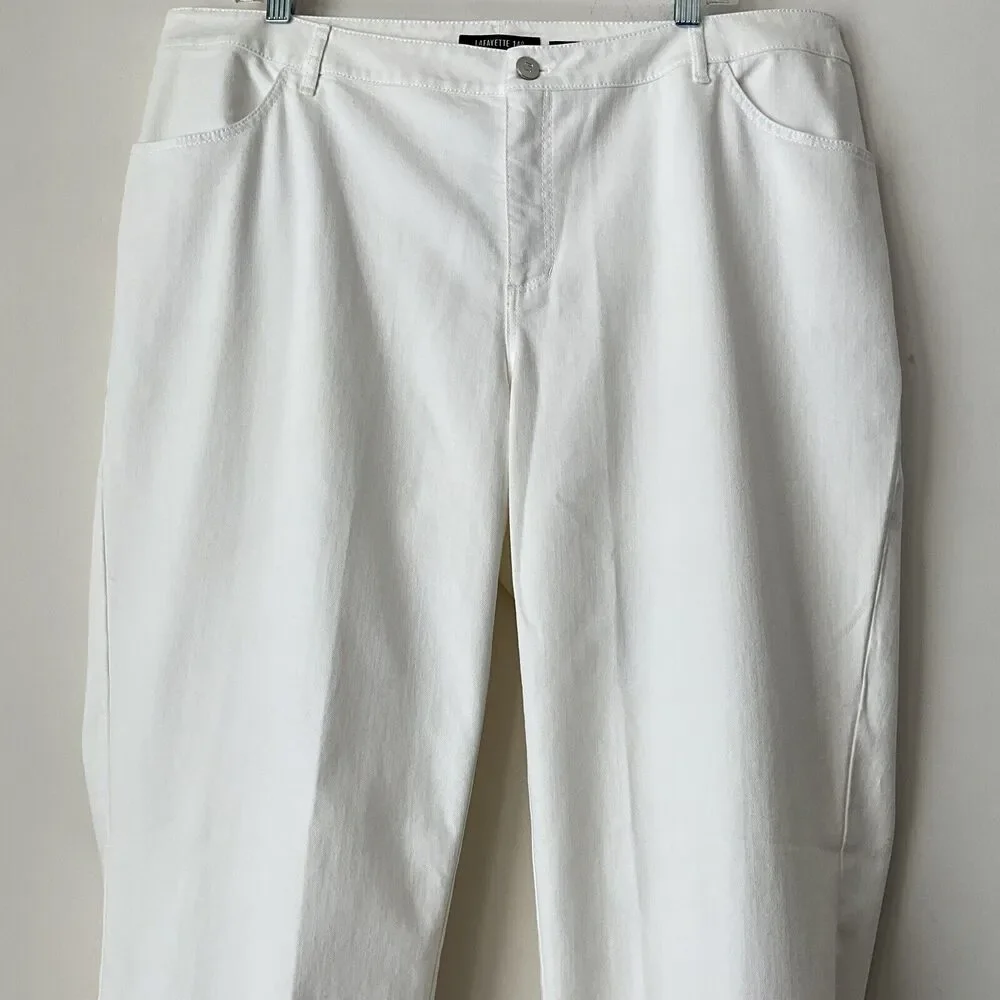 Lafayette 148 New York Thompson Jeans Pants White 16W